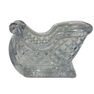 Vintage 1990s St. George 24% Lead Crystal Ltd Holiday Christmas Sleigh Decor